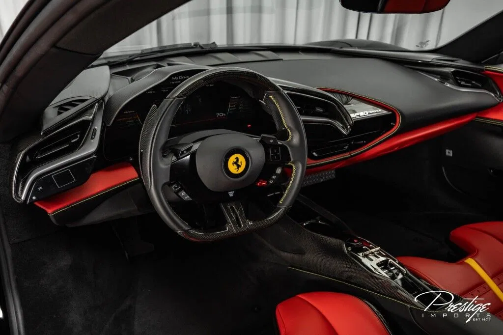 2023 Ferrari SF90 Stradale interior, dashboard, Rosso Ferrari