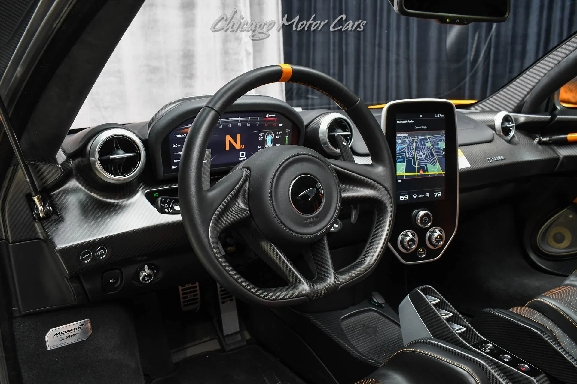 2019 McLaren Senna interior, dashboard, Black