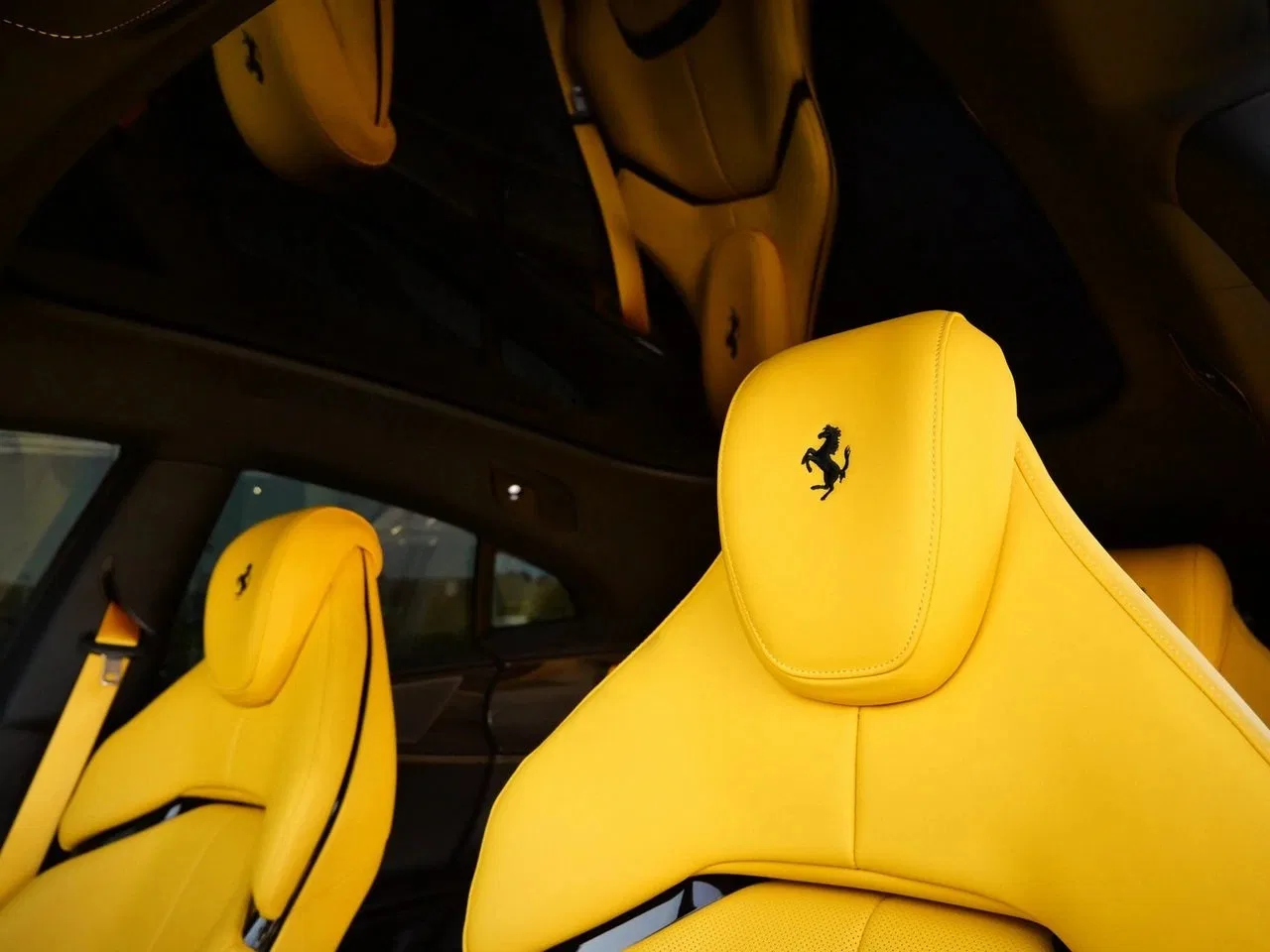 2024 Ferrari Purosangue interior, seats, Giallo (Yellow)