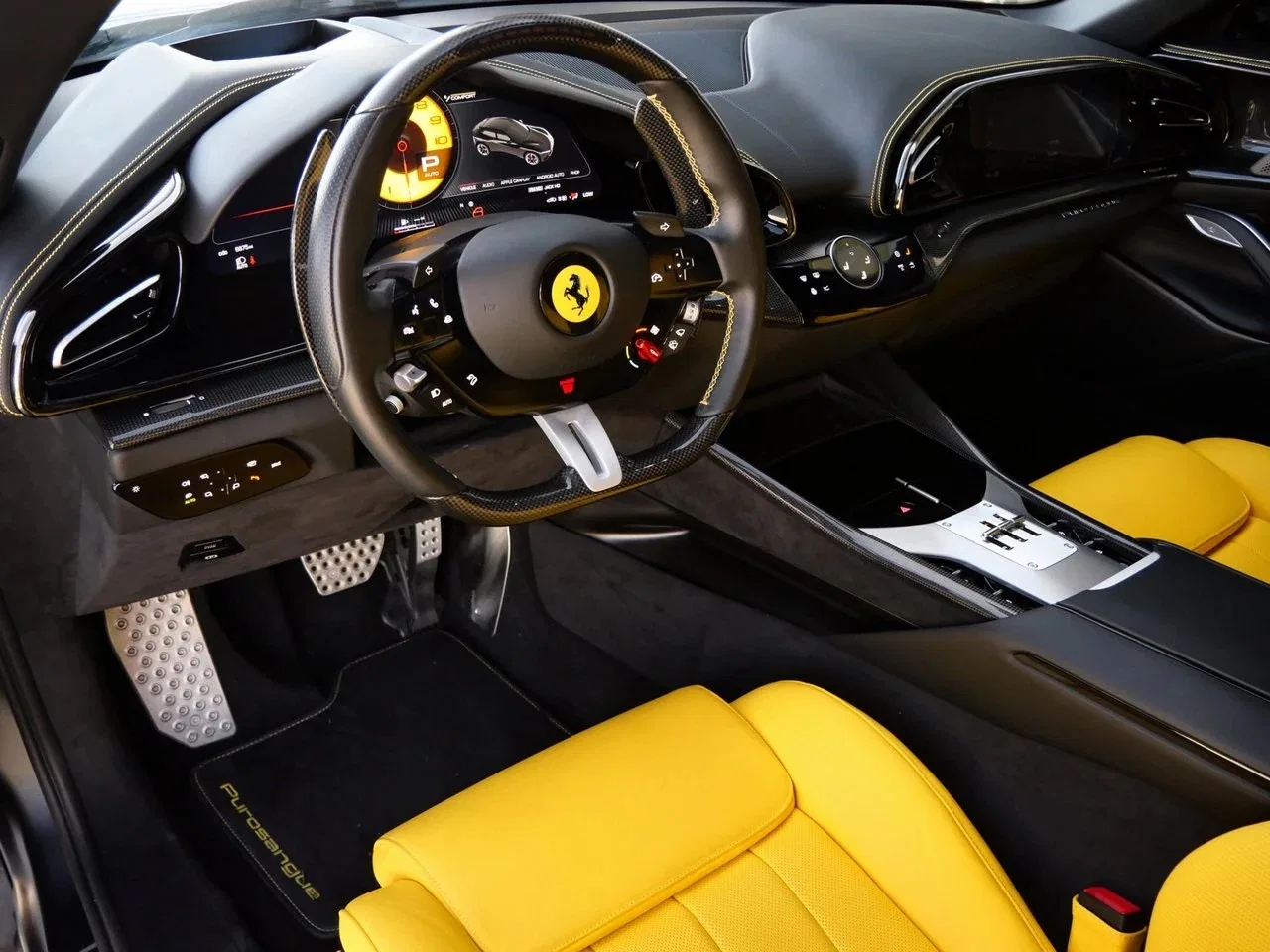 2024 Ferrari Purosangue interior, dashboard, Giallo (Yellow)