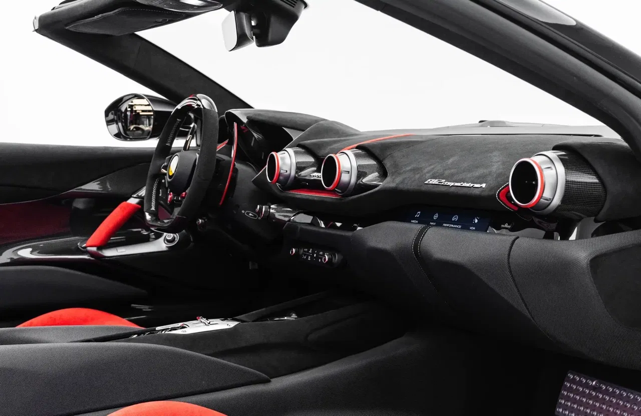 2023 Ferrari 812 Competizione A interior, dashboard, Red