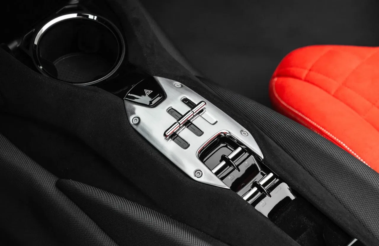 2023 Ferrari 812 Competizione A interior, center console, Red