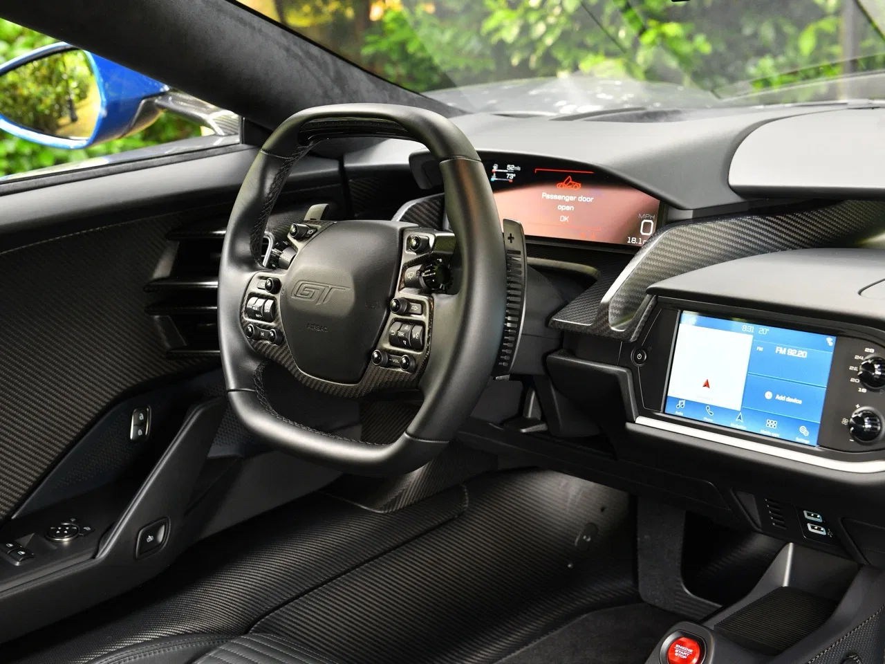 2021 Ford GT Carbon Series interior, dashboard, Black Leather