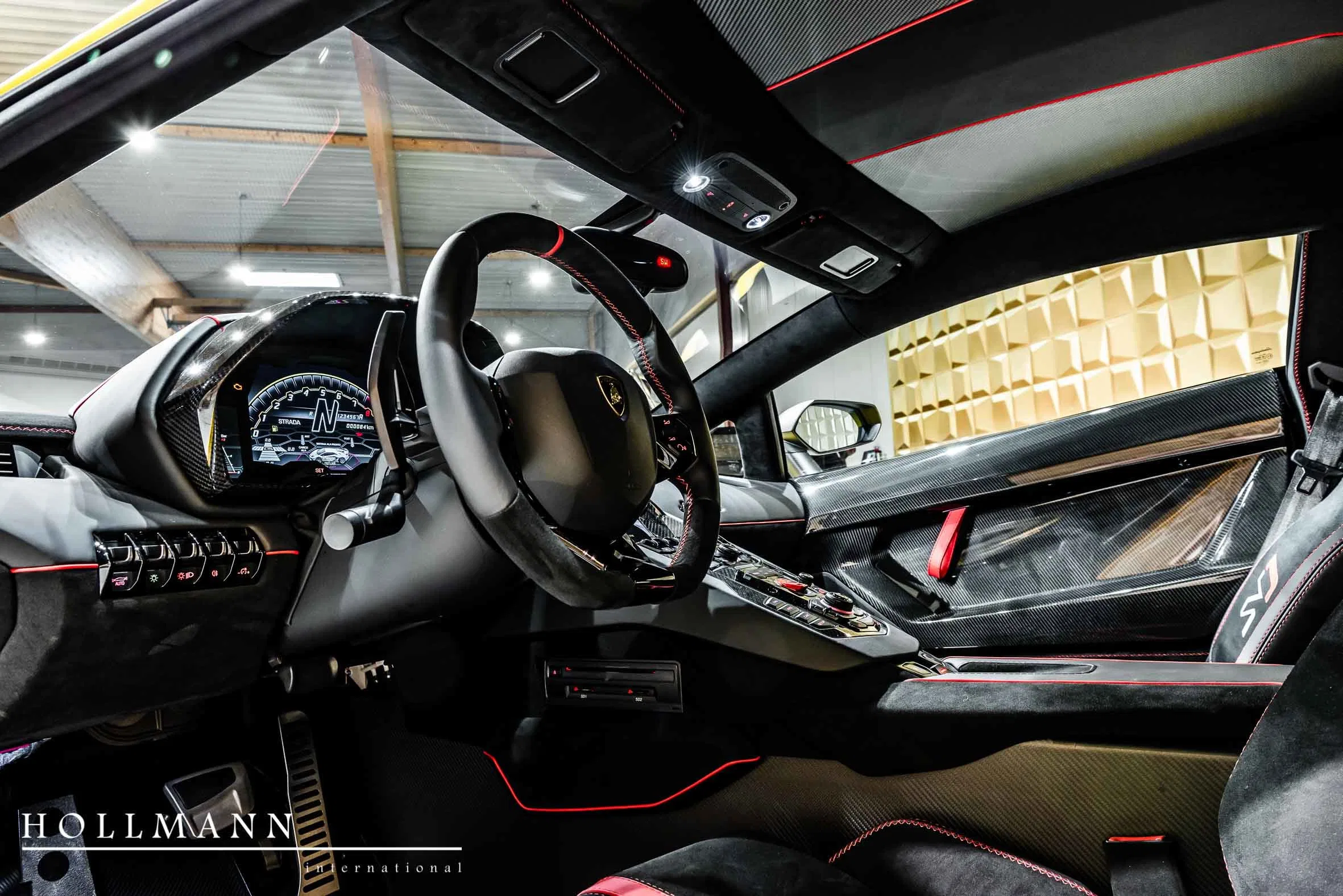 2019 Lamborghini Aventador SVJ interior, dashboard, Nero Cosmos