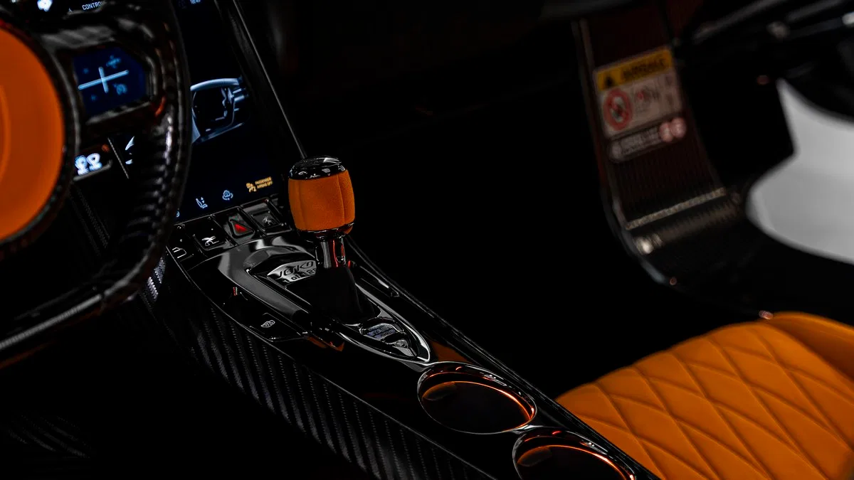 2024 Koenigsegg Jesko Attack interior, center console, Orange