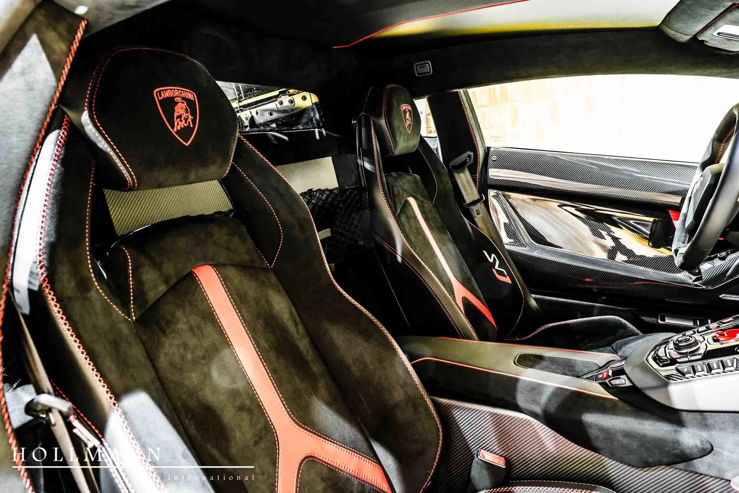 2019 Lamborghini Aventador SVJ interior, seats, Nero Cosmos