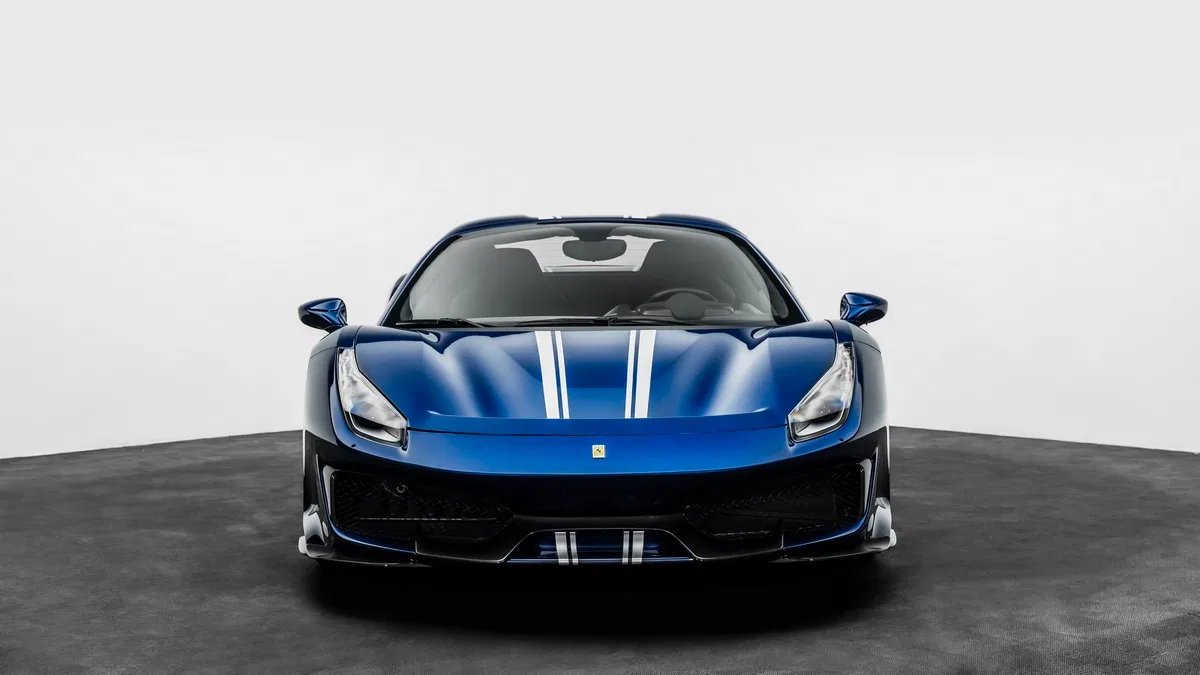 2020 Ferrari 488 Pista Spider for sale, exterior, Blue Tour De France