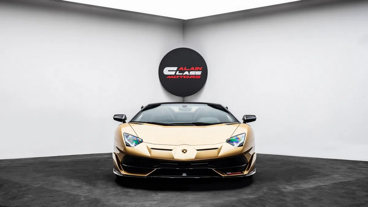 2021 Lamborghini Aventador SVJ Roadster for sale, exterior, Oro Elios