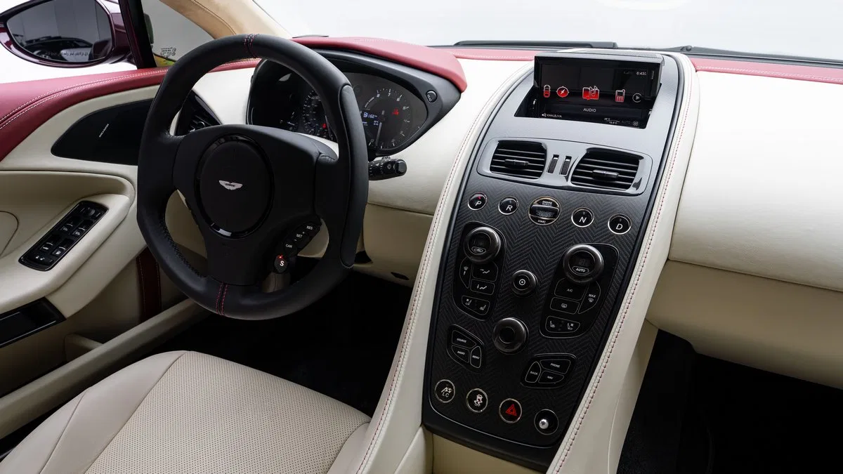 2018 Aston Martin Vanquish Zagato interior, dashboard, Beige