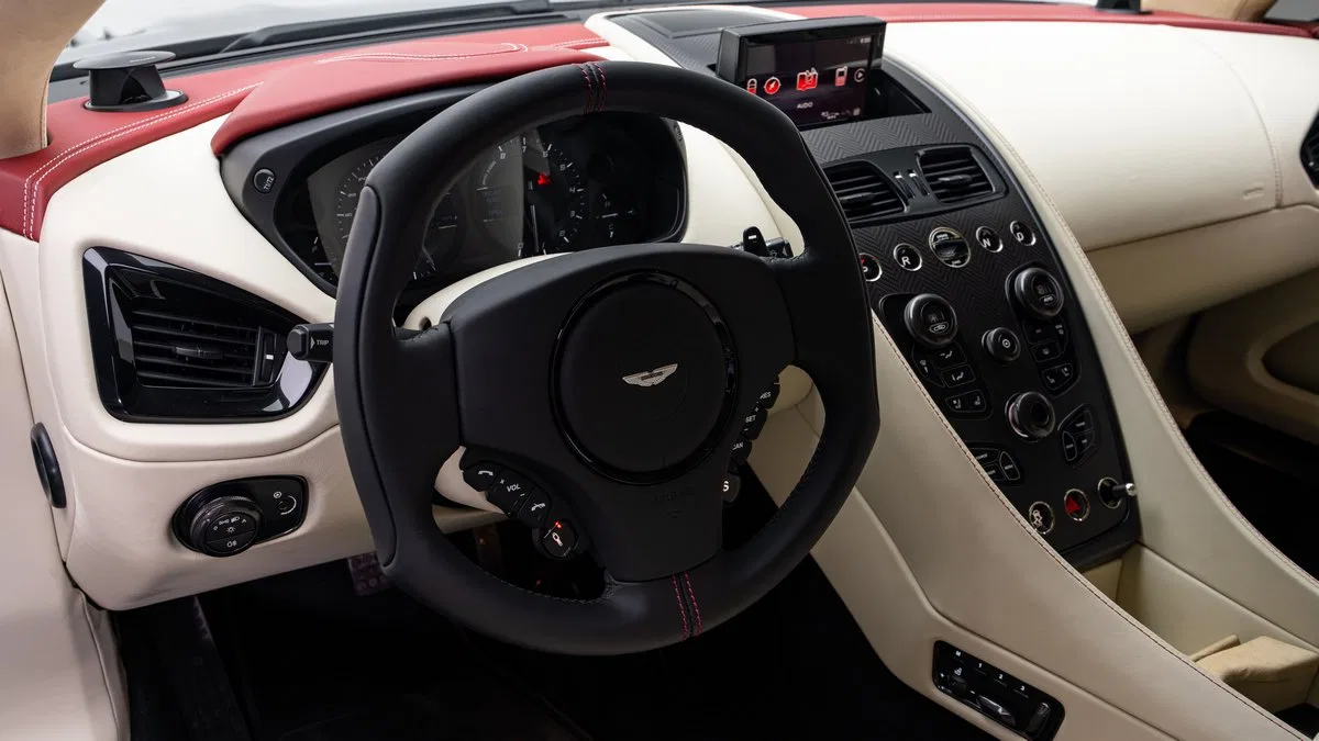 2018 Aston Martin Vanquish Zagato interior, dashboard, Beige