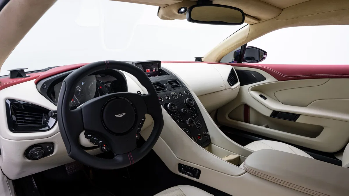 2018 Aston Martin Vanquish Zagato interior, dashboard, Beige