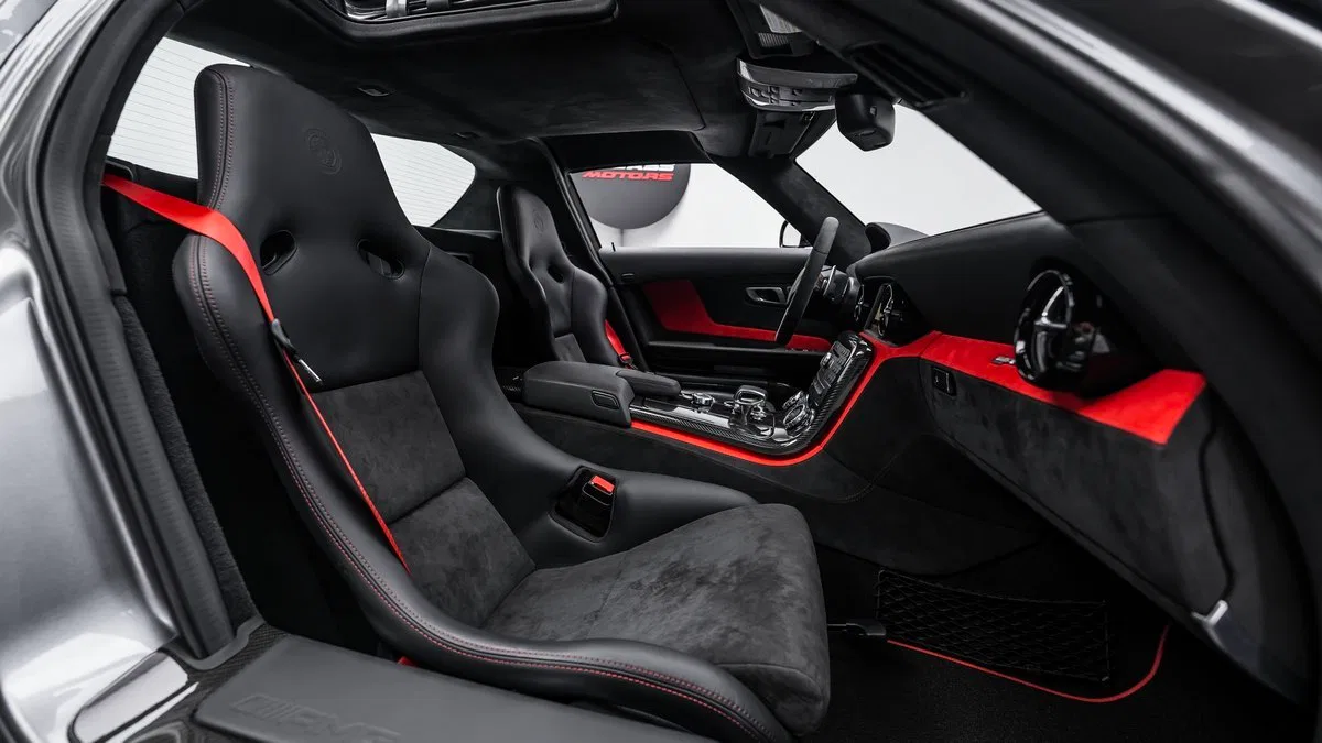 2014 Mercedes-AMG SLS Black Series interior, Black & Red