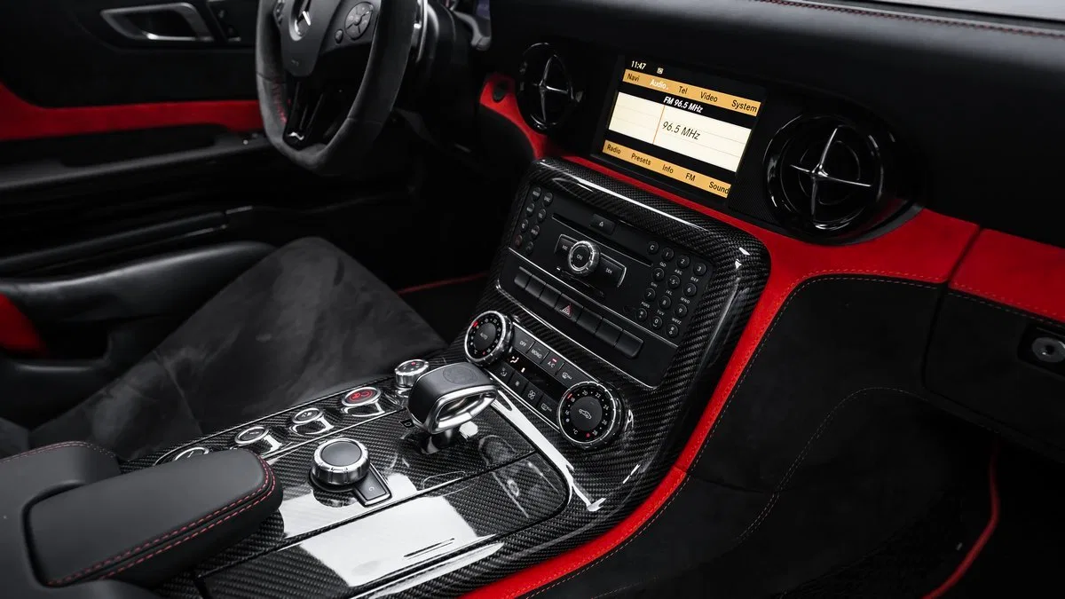 2014 Mercedes-AMG SLS Black Series interior, Black & Red