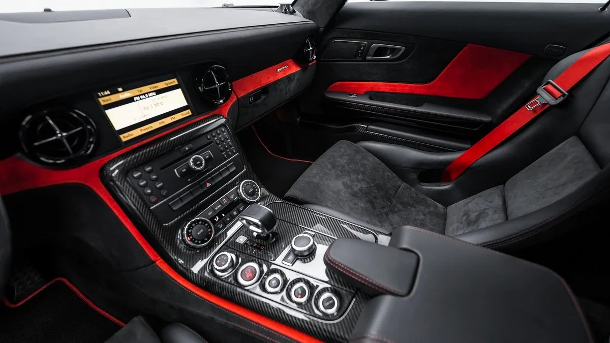 2014 Mercedes-AMG SLS Black Series interior, Black & Red