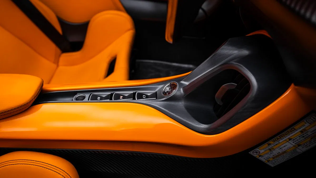 2021 McLaren Elva interior, Orange