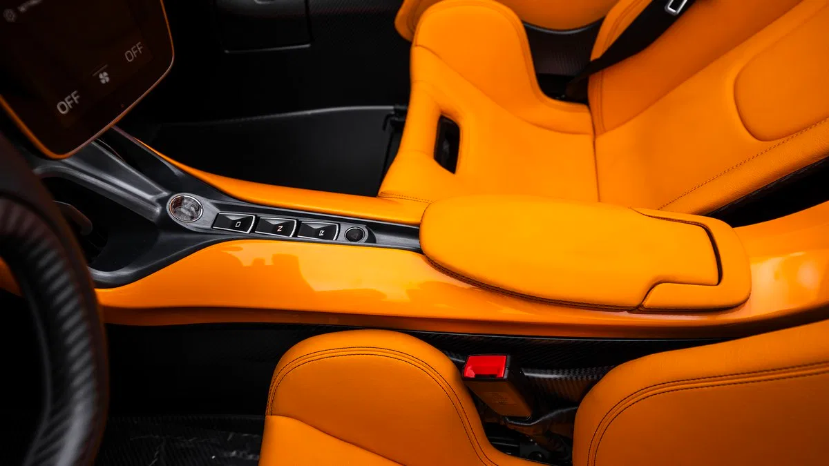 2021 McLaren Elva interior, seats, Orange