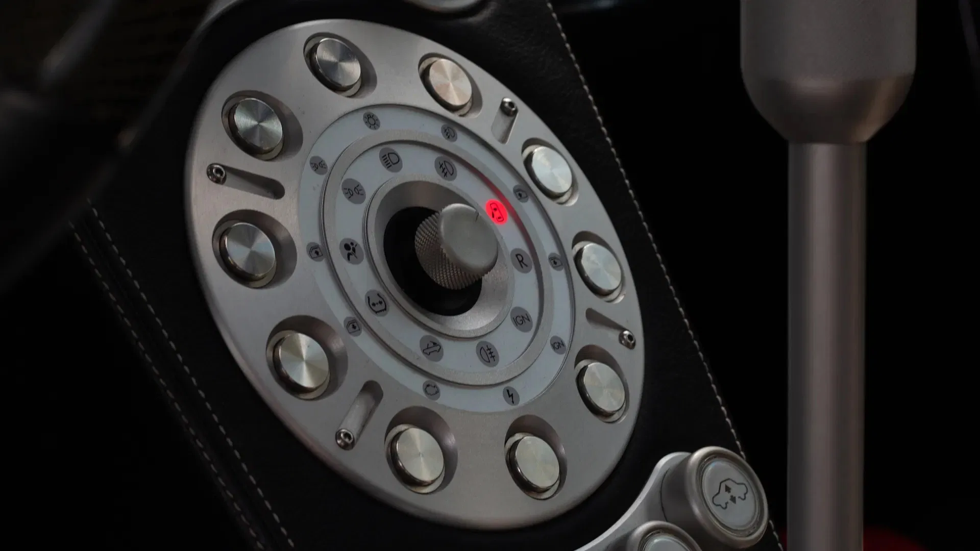 2006 Koenigsegg CCX interior, Black Leather/ Grey Alcantara Interior