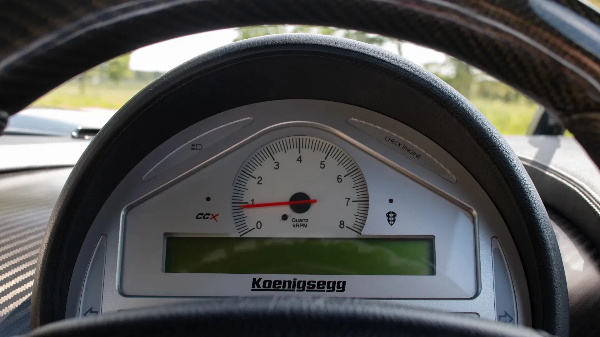 2006 Koenigsegg CCX interior, Black Leather/ Grey Alcantara Interior