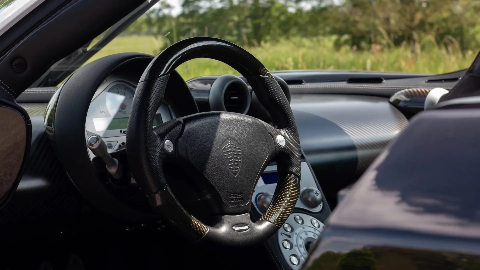 2006 Koenigsegg CCX interior, Black Leather/ Grey Alcantara Interior