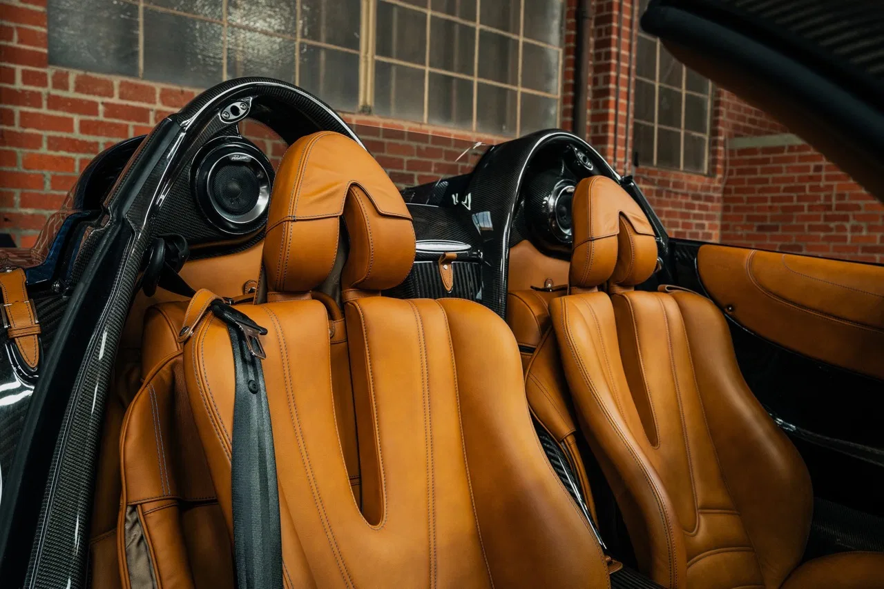 2017 Pagani Huayra Roadster interior, seats, Tan