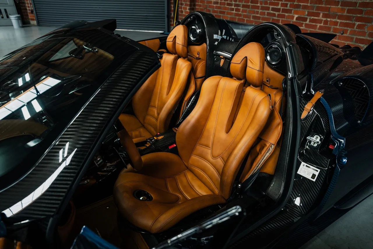 2017 Pagani Huayra Roadster interior, seats, Tan