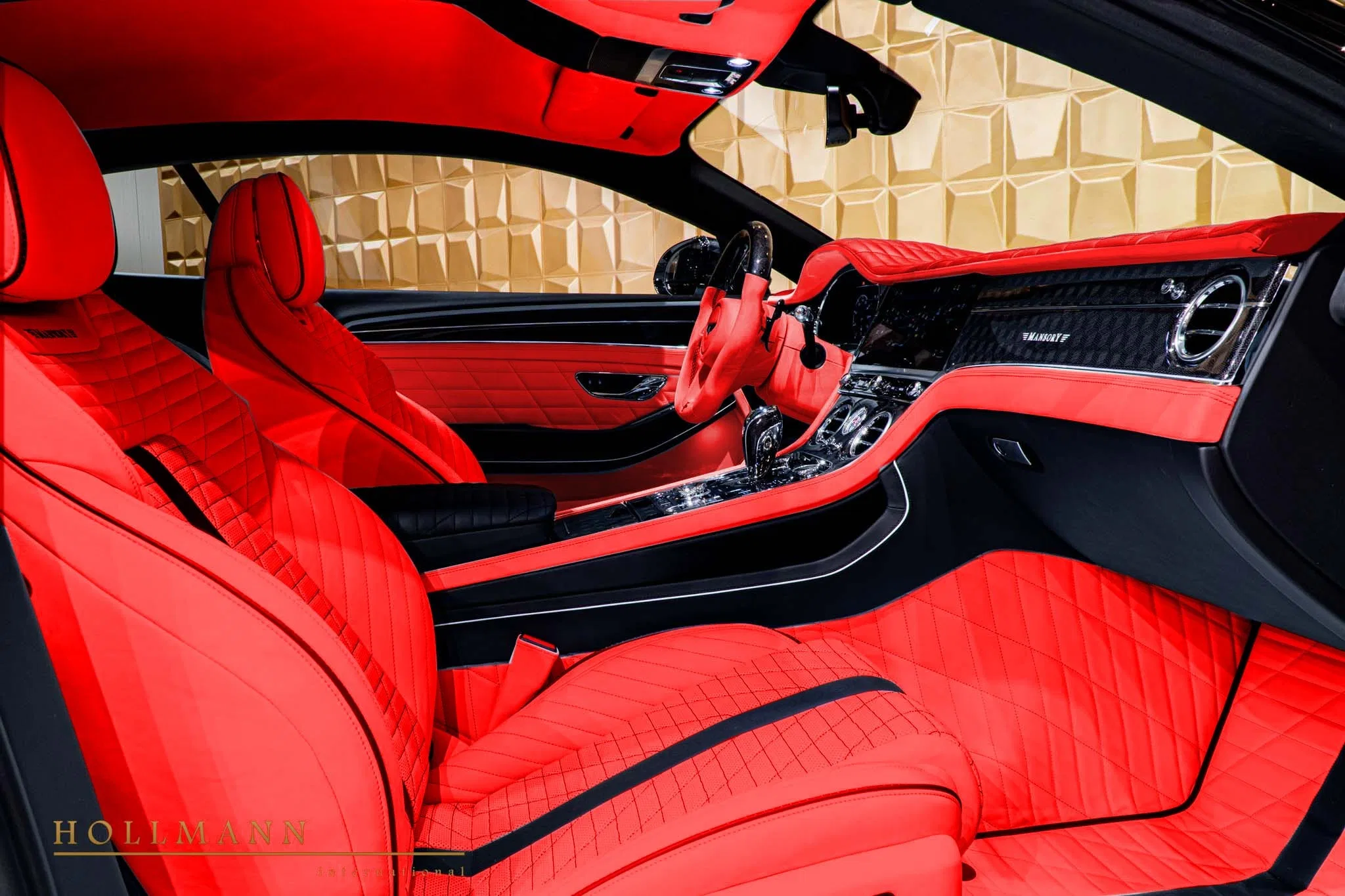 2019 Mansory Continental GTC interior, seats, Mansory Hotspur Red