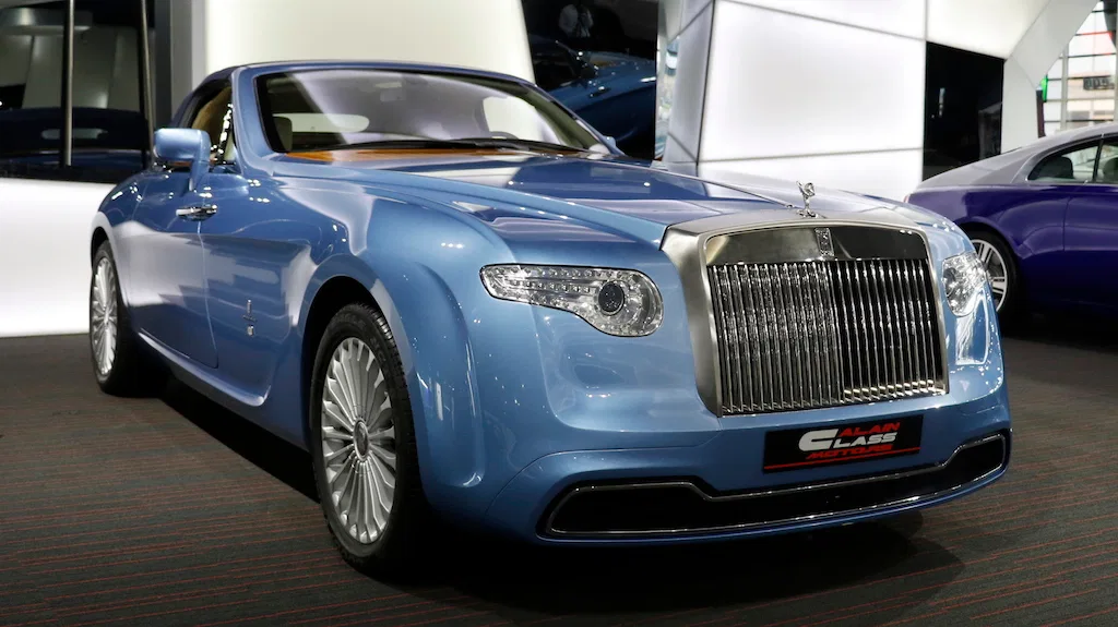2008 ROLLS-ROYCE Phantom Drophead Pininfarina for sale, exterior, Blue