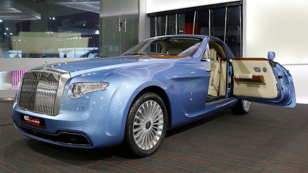 2008 ROLLS-ROYCE Phantom Drophead Pininfarina for sale, exterior, Blue
