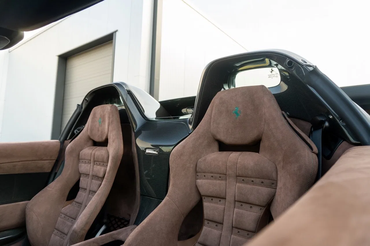 2023 Ferrari 812 Competizione Aperta interior, seats, Iroko Alcantara