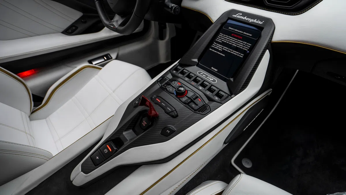 2022 Lamborghini Countach LPI 800-4 interior, center console, White