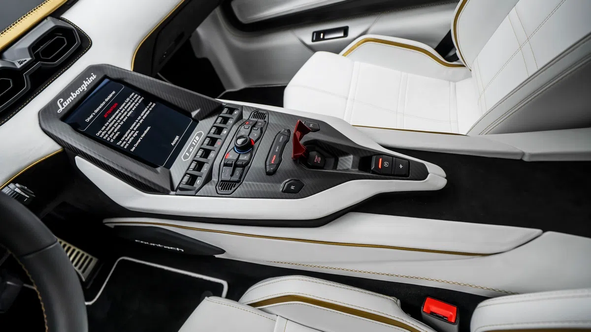 2022 Lamborghini Countach LPI 800-4 interior, center console, White