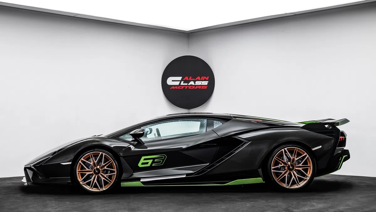 2021 Lamborghini Sián for sale, exterior, Glossy Exposed Carbon | Green