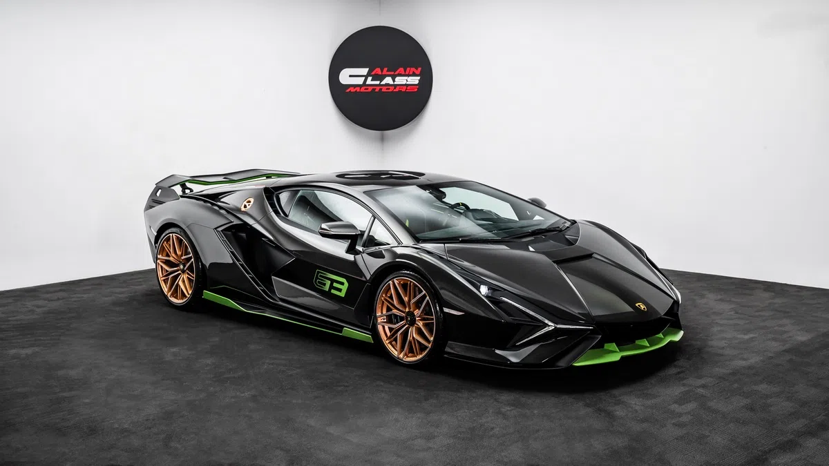 2021 Lamborghini Sián for sale, exterior, Glossy Exposed Carbon | Green