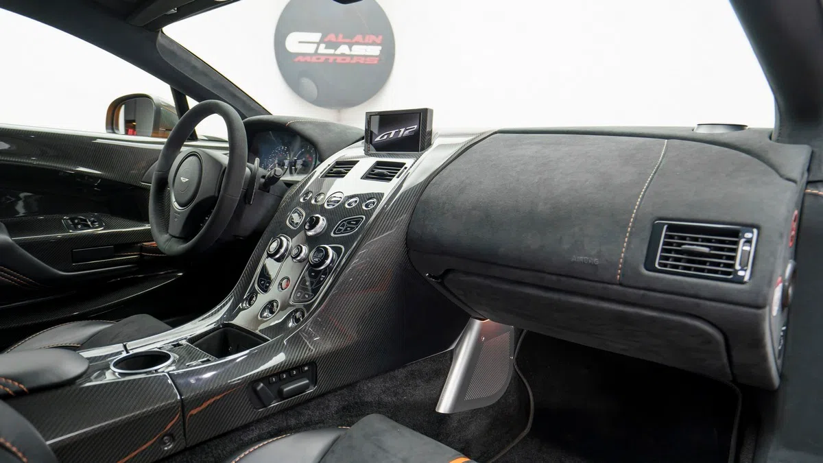 2016 Aston Martin Vantage GT12 interior, Black/Orange