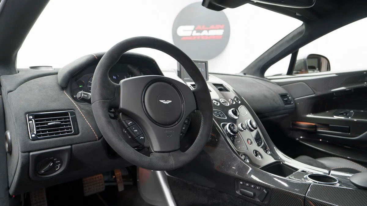 2016 Aston Martin Vantage GT12 interior, dashboard, Black/Orange
