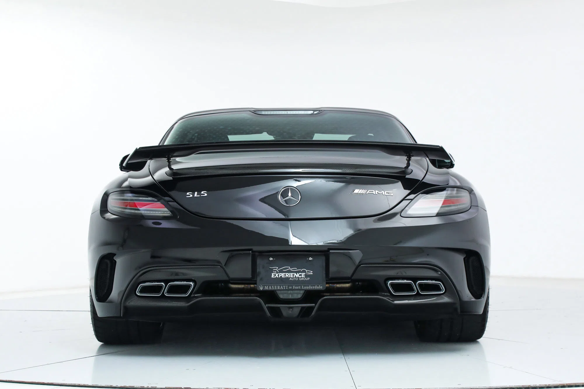 2014 SLS AMG Black Series, rear three-quarter view, Black