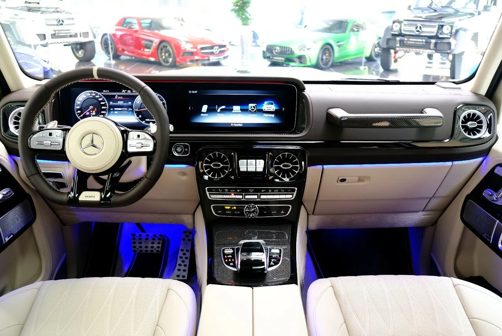 2020 BRABUS G 800 interior, dashboard, Beige