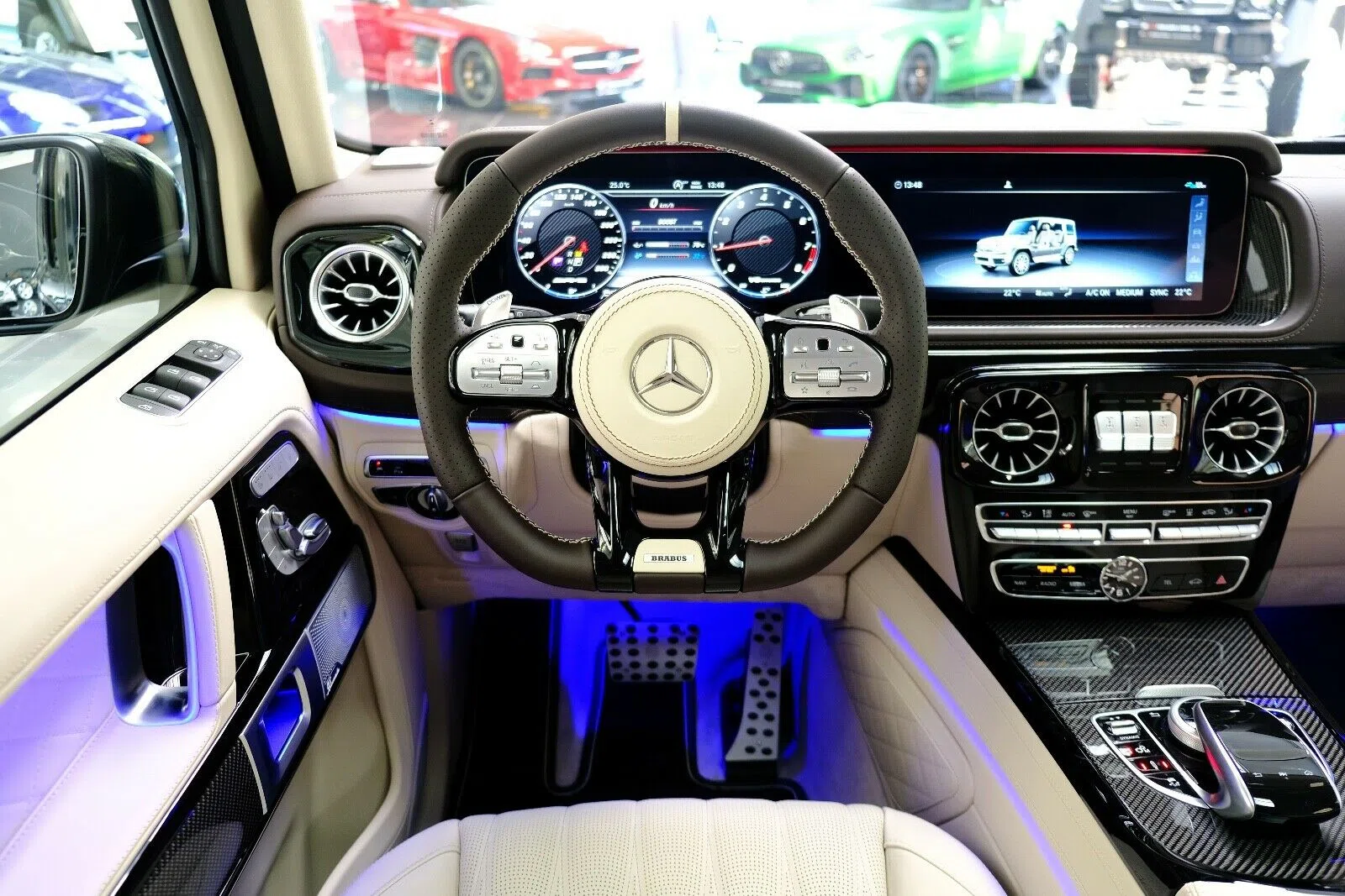 2020 BRABUS G 800 interior, dashboard, Beige
