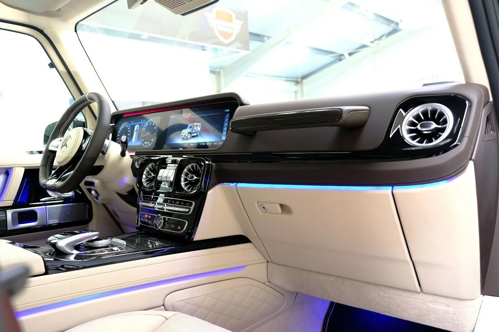 2020 BRABUS G 800 interior, dashboard, Beige