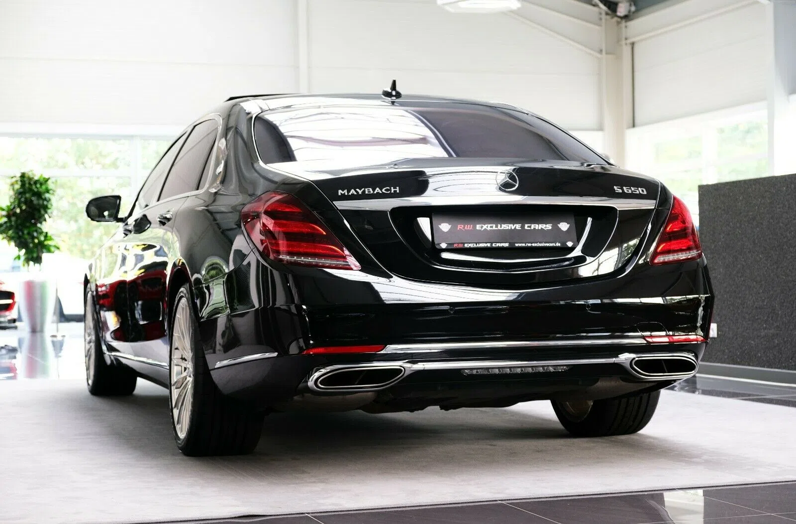 2017 Mercedes-Maybach S 650, rear three-quarter view, Black