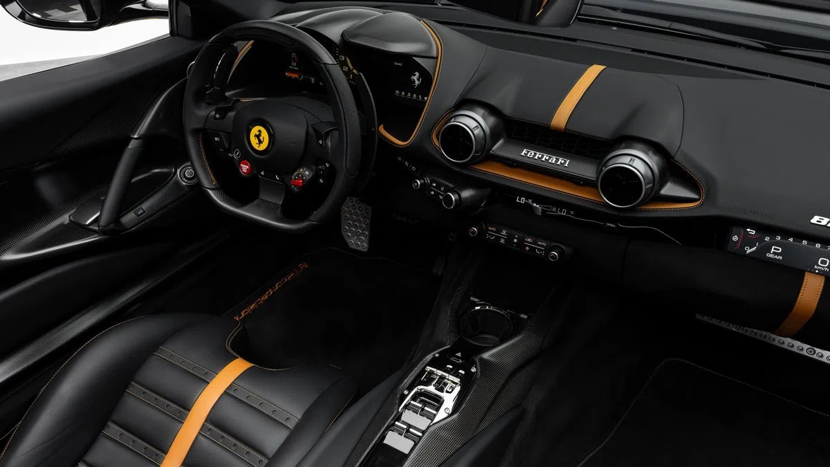 2024 Ferrari 812 Competizione Aperta interior, Leather Nero
