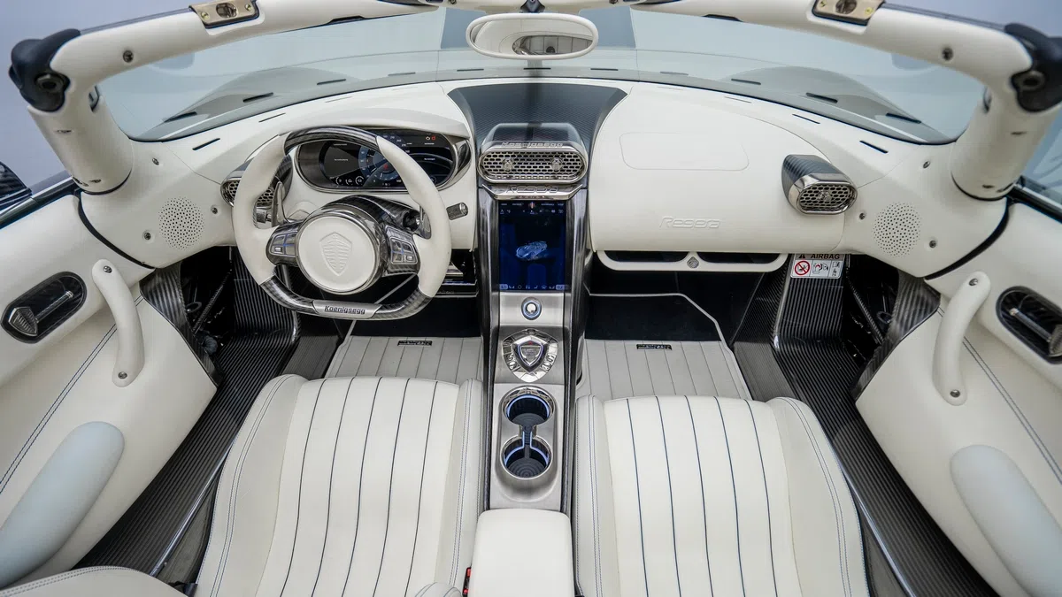 2019 Koenigsegg Regera interior, dashboard, Beige
