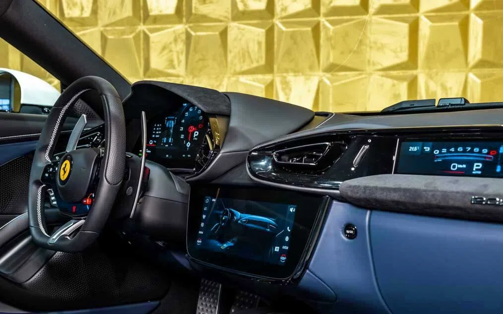 2026 Ferrari 12Cilindri interior, Azzurro Santorini