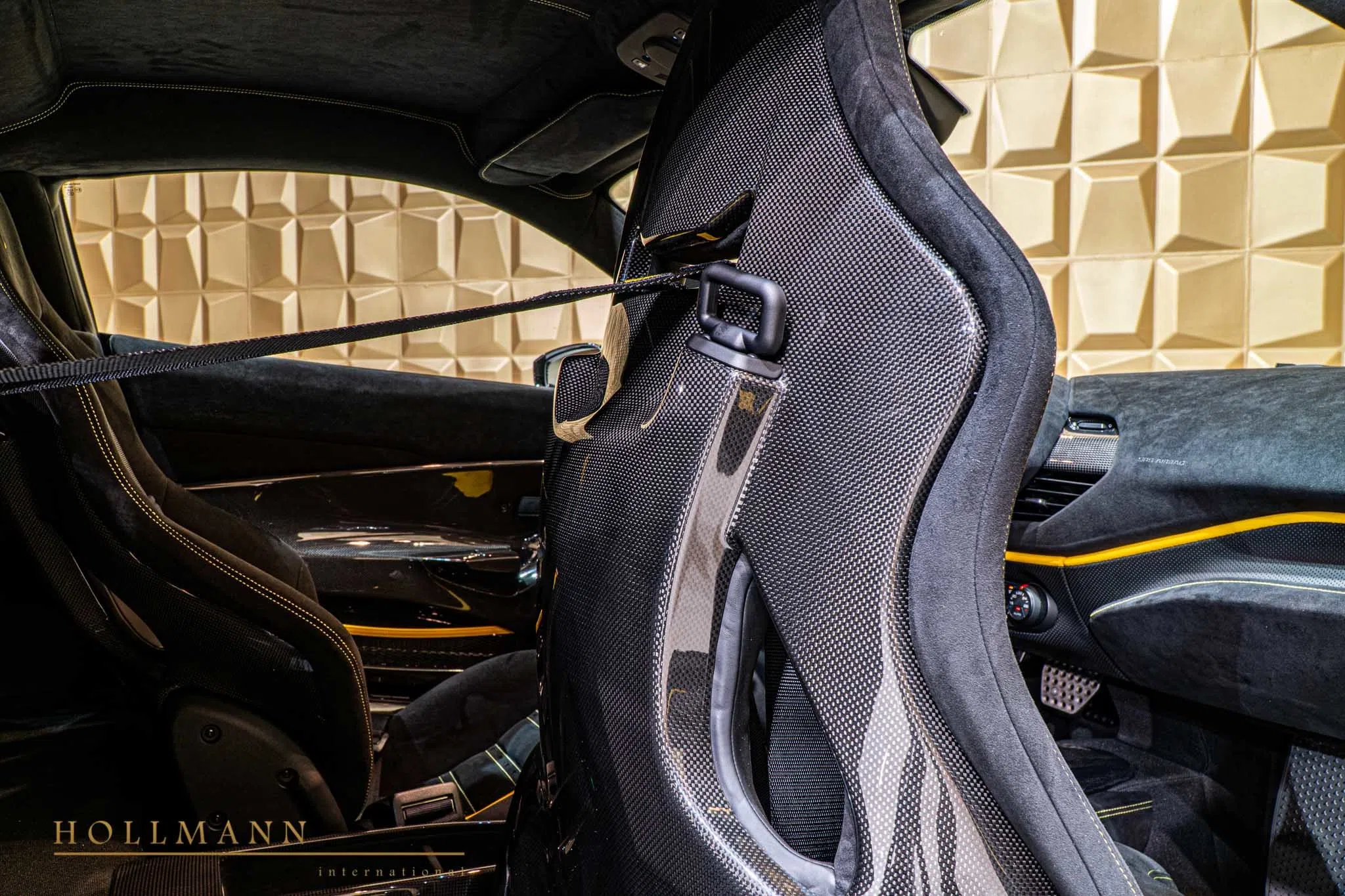 2020 Ferrari 488 Pista - Hollman interior, door panel, Alcantara Nero
