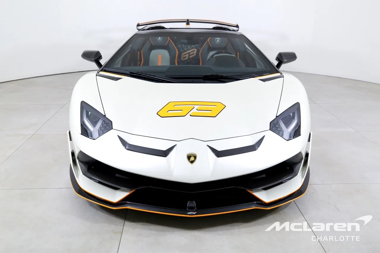 2021 Lamborghini Aventador SVJ for sale, front three-quarter view, White