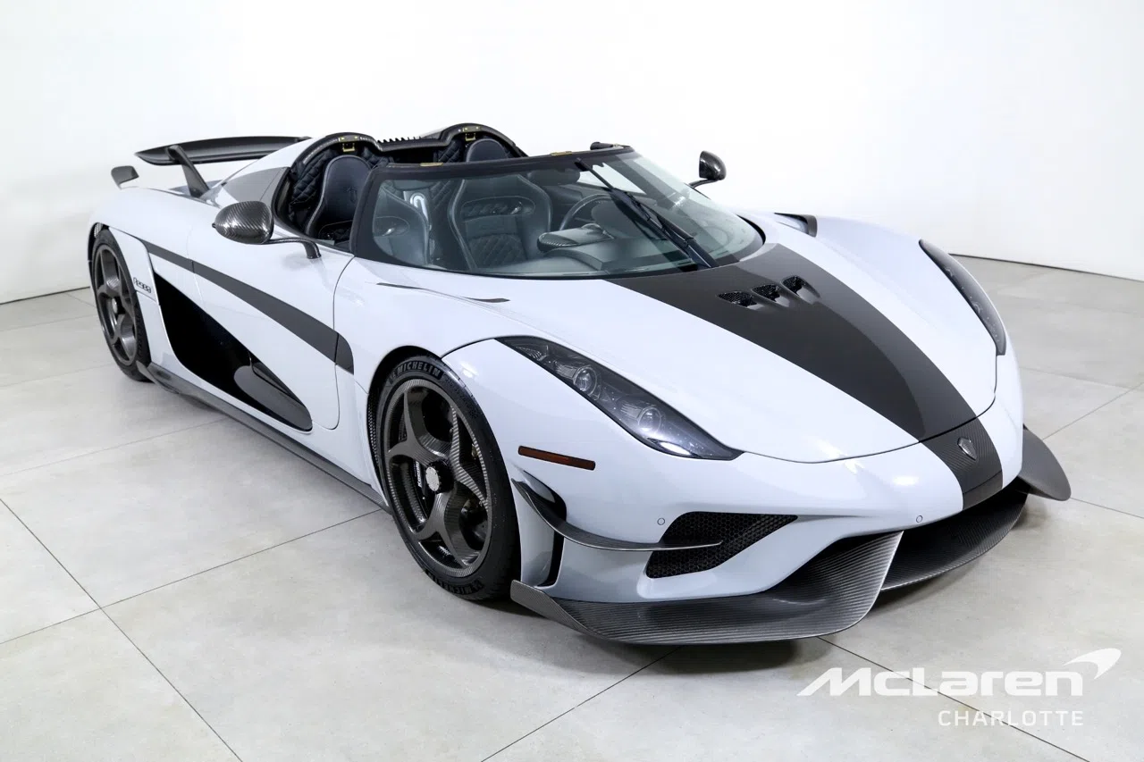 2020 Koenigsegg Regera for sale, front three-quarter view, gray