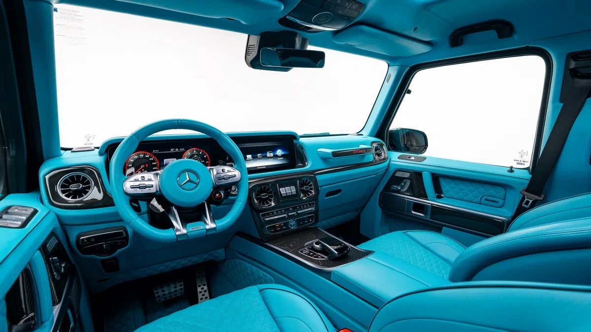 2022 BRABUS G 900 Rocket Edition interior, dashboard, Blue
