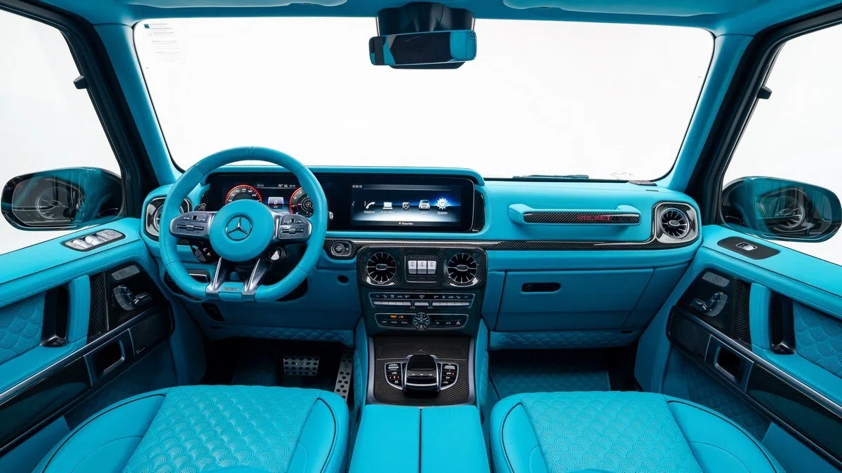 2022 BRABUS G 900 Rocket Edition interior, dashboard, Blue