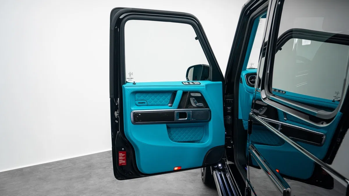 2022 BRABUS G 900 Rocket Edition interior, door panel, Blue