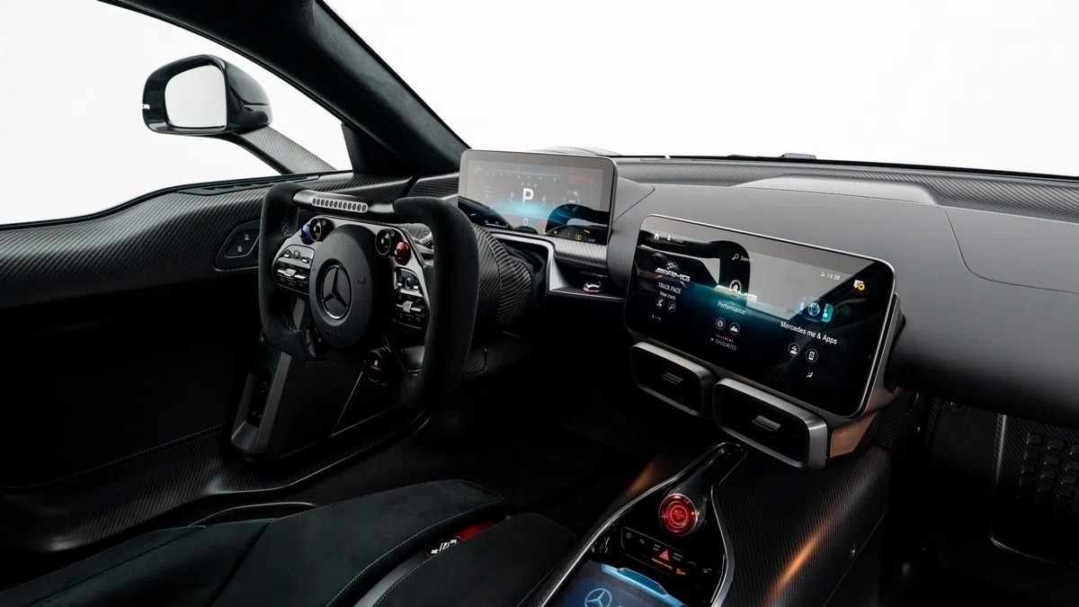 2023 AMG One interior, dashboard, Black